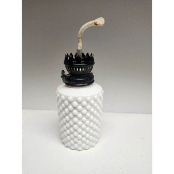 Heisey Milk Glass Hobnail Small Kerosene Oil Lamp 5” Vintage - Picture 3 of 7